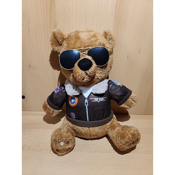 Top Gun Musical Teddy Bear Plush 10" Maverick Aviator Jacket Danger Zone Works - Picture 1 of 9